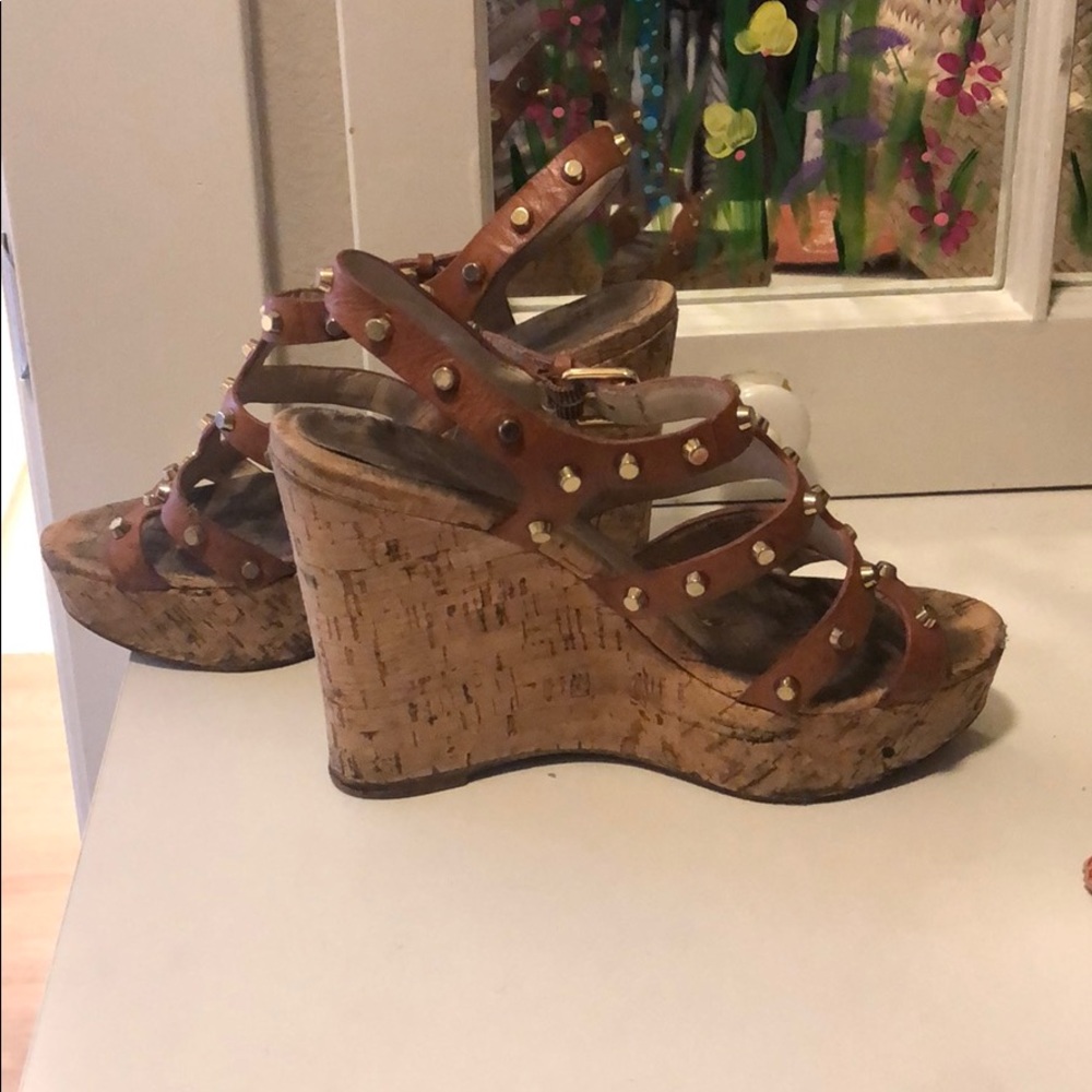 Michael Kors studded cork wedges